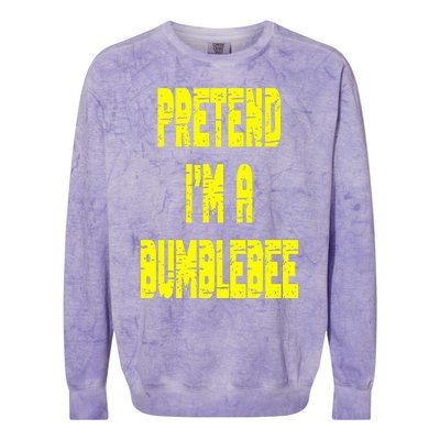 Lazy Easy Pretend A Bumblebee Party Halloween Costume Simple Colorblast Crewneck Sweatshirt