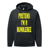 Lazy Easy Pretend A Bumblebee Party Halloween Costume Simple Performance Fleece Hoodie