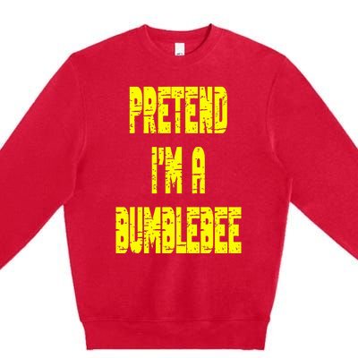 Lazy Easy Pretend A Bumblebee Party Halloween Costume Simple Premium Crewneck Sweatshirt