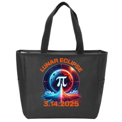 Lunar Eclipse Pi Day 2025 Rocket Launch Zip Tote Bag