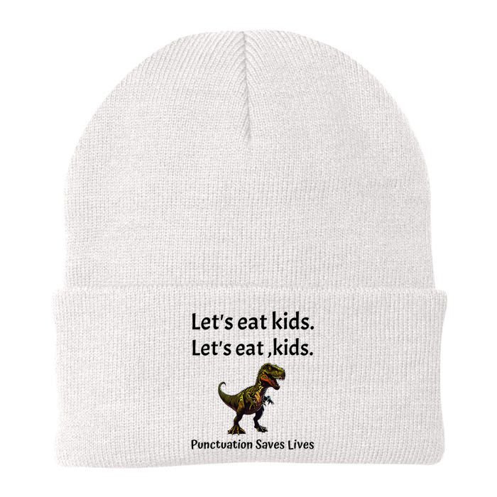 LetS Eat Punctuation Saves Lives Funny Grammar Knit Cap Winter Beanie