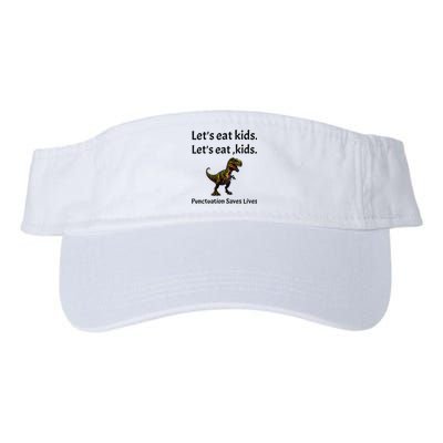 LetS Eat Punctuation Saves Lives Funny Grammar Valucap Bio-Washed Visor