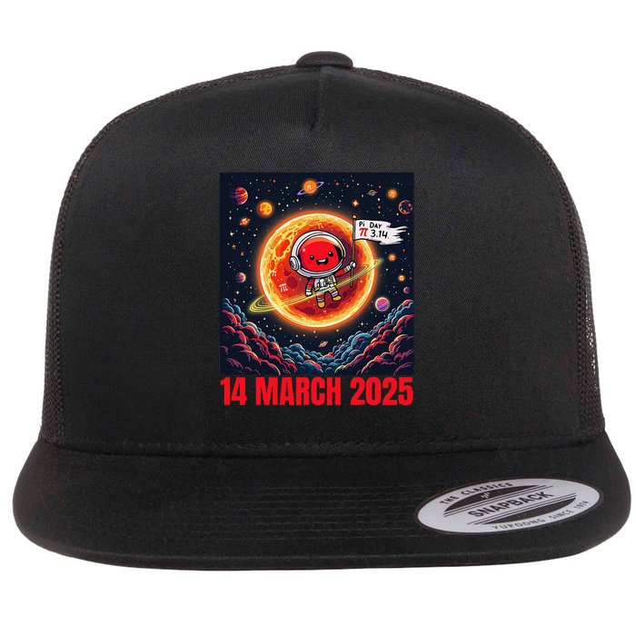 Lunar Eclipse Pi Day 2025 Rocket Launch design 14 March Flat Bill Trucker Hat