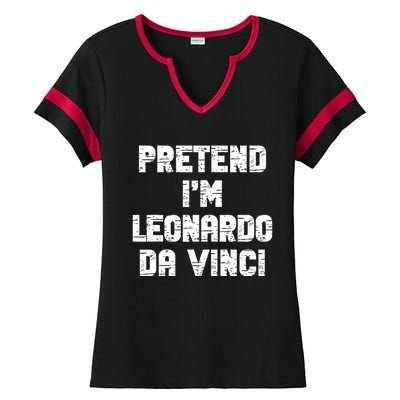 Lazy Easy Pretend Leonardo Da Vinci Party Halloween Costume Ladies Halftime Notch Neck Tee