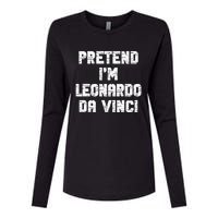 Lazy Easy Pretend Leonardo Da Vinci Party Halloween Costume Womens Cotton Relaxed Long Sleeve T-Shirt