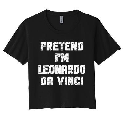 Lazy Easy Pretend Leonardo Da Vinci Party Halloween Costume Women's Crop Top Tee