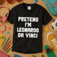 Lazy Easy Pretend Leonardo Da Vinci Party Halloween Costume Kids T-Shirt