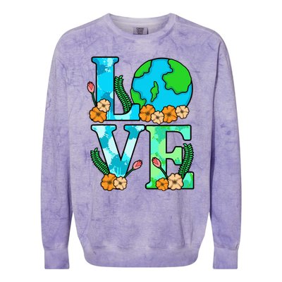 Love Earth Planet Save Earth's Day Graphic Colorblast Crewneck Sweatshirt