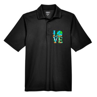 Love Earth Planet Save Earth's Day Graphic Men's Origin Performance Pique Polo