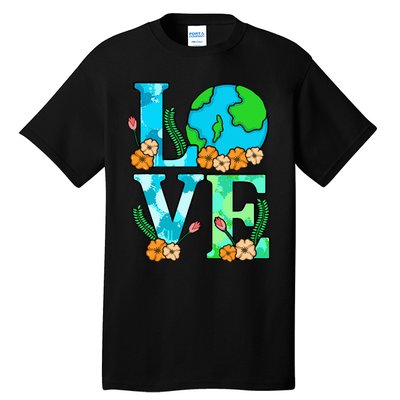 Love Earth Planet Save Earth's Day Graphic Tall T-Shirt