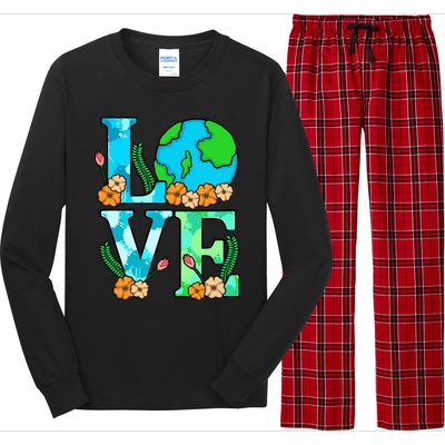 Love Earth Planet Save Earth's Day Graphic Long Sleeve Pajama Set