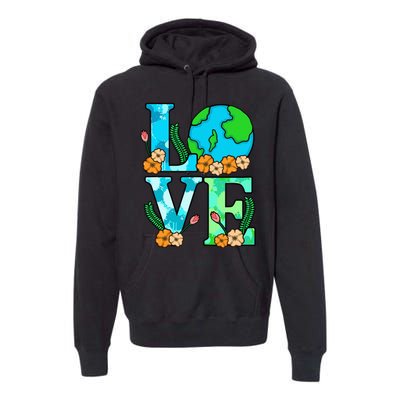 Love Earth Planet Save Earth's Day Graphic Premium Hoodie