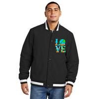 Love Earth Planet Save Earth's Day Graphic Insulated Varsity Jacket