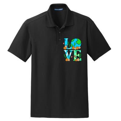 Love Earth Planet Save Earth's Day Graphic Dry Zone Grid Polo