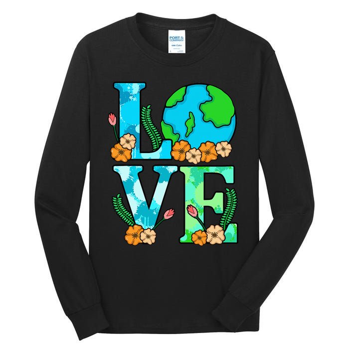 Love Earth Planet Save Earth's Day Graphic Tall Long Sleeve T-Shirt