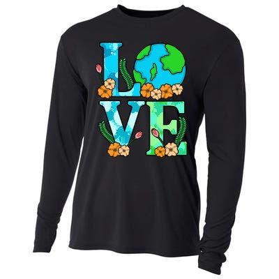 Love Earth Planet Save Earth's Day Graphic Cooling Performance Long Sleeve Crew