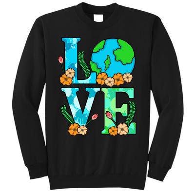 Love Earth Planet Save Earth's Day Graphic Tall Sweatshirt