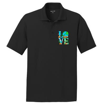 Love Earth Planet Save Earth's Day Graphic PosiCharge RacerMesh Polo