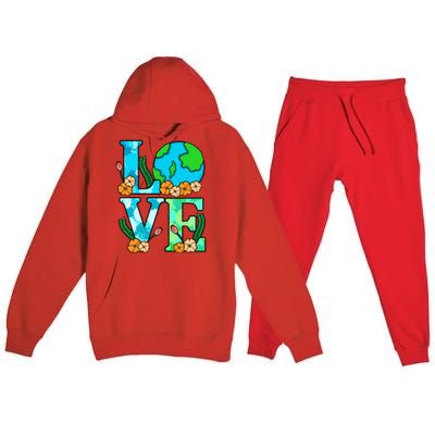 Love Earth Planet Save Earth's Day Graphic Premium Hooded Sweatsuit Set