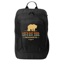 Let's Eat Punctuation Matters Bear Funny Grammar City Backpack