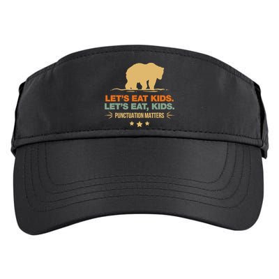 Let's Eat Punctuation Matters Bear Funny Grammar Adult Drive Performance Visor