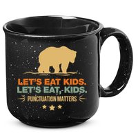 Let's Eat Punctuation Matters Bear Funny Grammar 15oz Campfire Ceramic Mug