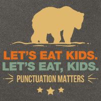 Let's Eat Punctuation Matters Bear Funny Grammar Cotton Canvas Backpack