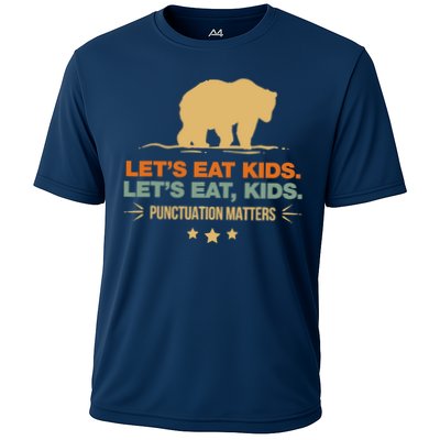 Let's Eat Punctuation Matters Bear Funny Grammar Performance Shirt