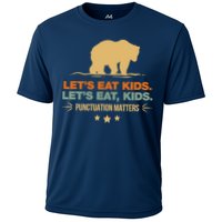 Let's Eat Punctuation Matters Bear Funny Grammar Cooling Performance Crew T-Shirt