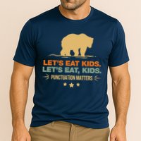 Let's Eat Punctuation Matters Bear Funny Grammar Cooling Performance Crew T-Shirt