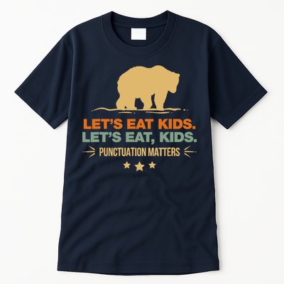 Let's Eat Punctuation Matters Bear Funny Grammar Tall T-Shirt