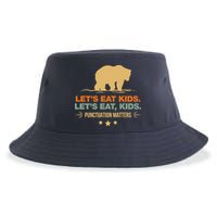 Let's Eat Punctuation Matters Bear Funny Grammar Sustainable Bucket Hat