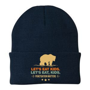 Let's Eat Punctuation Matters Bear Funny Grammar Knit Cap Winter Beanie