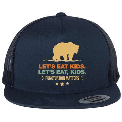 Let's Eat Punctuation Matters Bear Funny Grammar Flatbill Hat