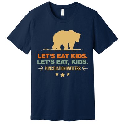 Let's Eat Punctuation Matters Bear Funny Grammar Premium T-Shirt
