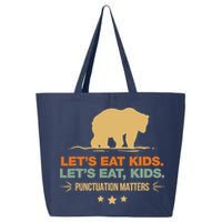 Let's Eat Punctuation Matters Bear Funny Grammar 25L Jumbo Tote