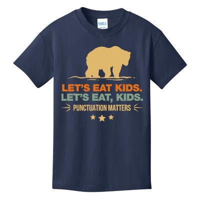 Let's Eat Punctuation Matters Bear Funny Grammar Kids T-Shirt