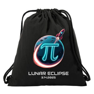 Lunar Eclipse Pi Day 2025 Rocket Launch Gift Drawstring Bag