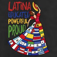 Latina Educated Powerful Proud Empowerment Poderosa 7 Panel Mesh Trucker Snapback Hat