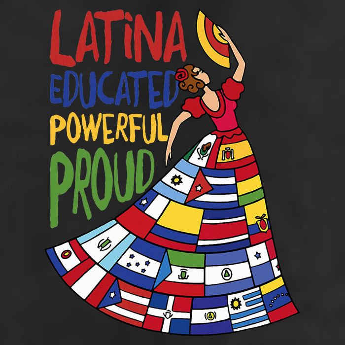 Latina Educated Powerful Proud Empowerment Poderosa 7 Panel Mesh Trucker Snapback Hat
