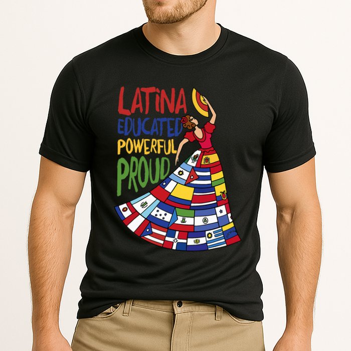 Latina Educated Powerful Proud Empowerment Poderosa Cooling Performance Crew T-Shirt