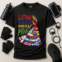 Latina Educated Powerful Proud Empowerment Poderosa Cooling Performance Crew T-Shirt