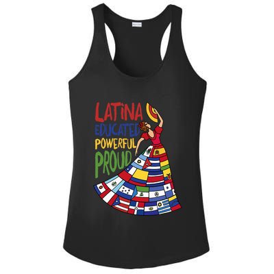 Latina Educated Powerful Proud Empowerment Poderosa Ladies PosiCharge Competitor Racerback Tank