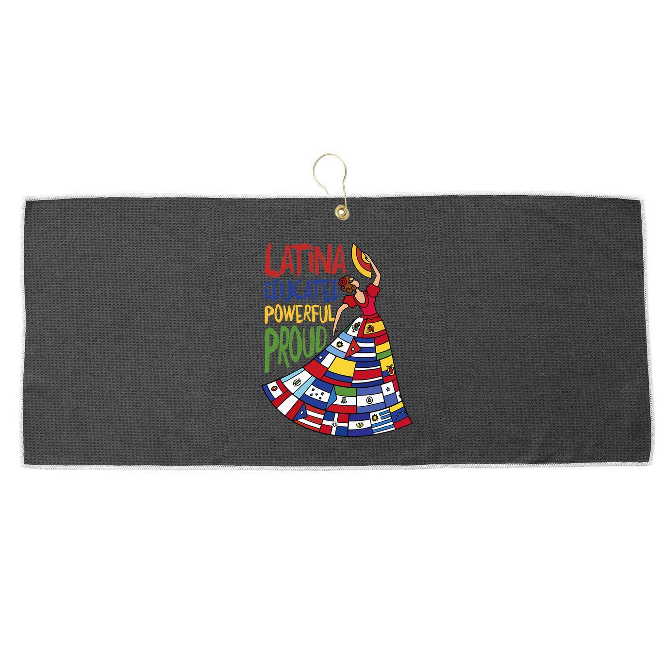 Latina Educated Powerful Proud Empowerment Poderosa Large Microfiber Waffle Golf Towel