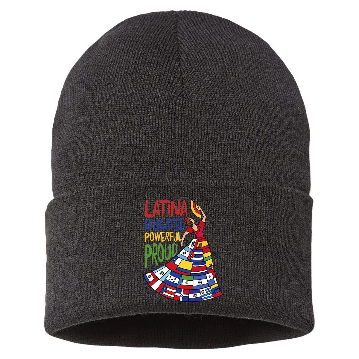 Latina Educated Powerful Proud Empowerment Poderosa Sustainable Knit Beanie