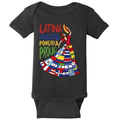 Latina Educated Powerful Proud Empowerment Poderosa Baby Bodysuit