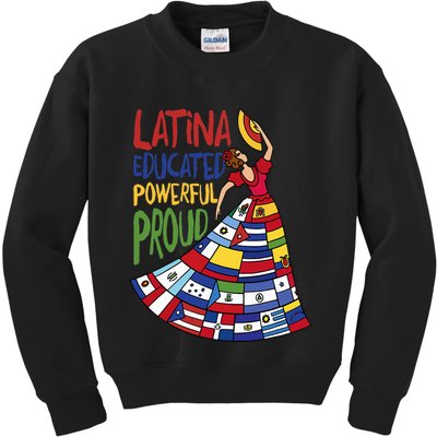 Latina Educated Powerful Proud Empowerment Poderosa Kids Sweatshirt
