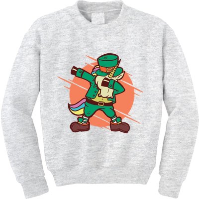 Leprechaun Dabbing Unicorn Kids Sweatshirt