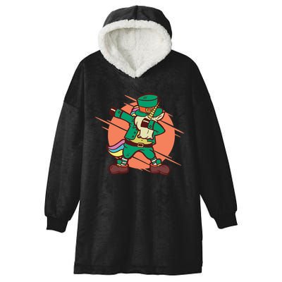 Leprechaun Dabbing Unicorn Hooded Wearable Blanket