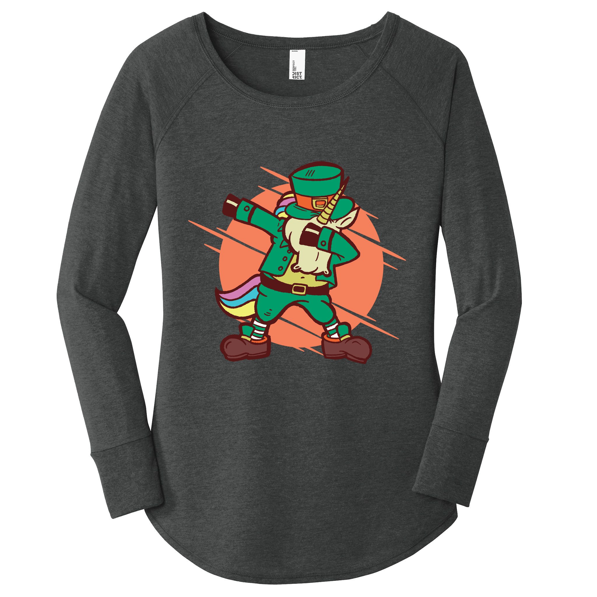 Leprechaun Dabbing Unicorn Women's Perfect Tri Tunic Long Sleeve Shirt